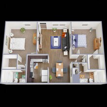 2 Bedroom / 2 Bathroom Silver 1205 floor plan